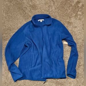 Mens Royal Blue Full-Zip Fleece Jacket Large